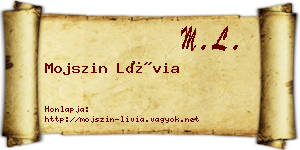 Mojszin Lívia névjegykártya